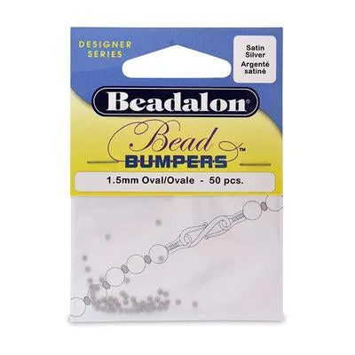 1.5mm Satin Silver Rondelle Bead Bumpers from Beadalon