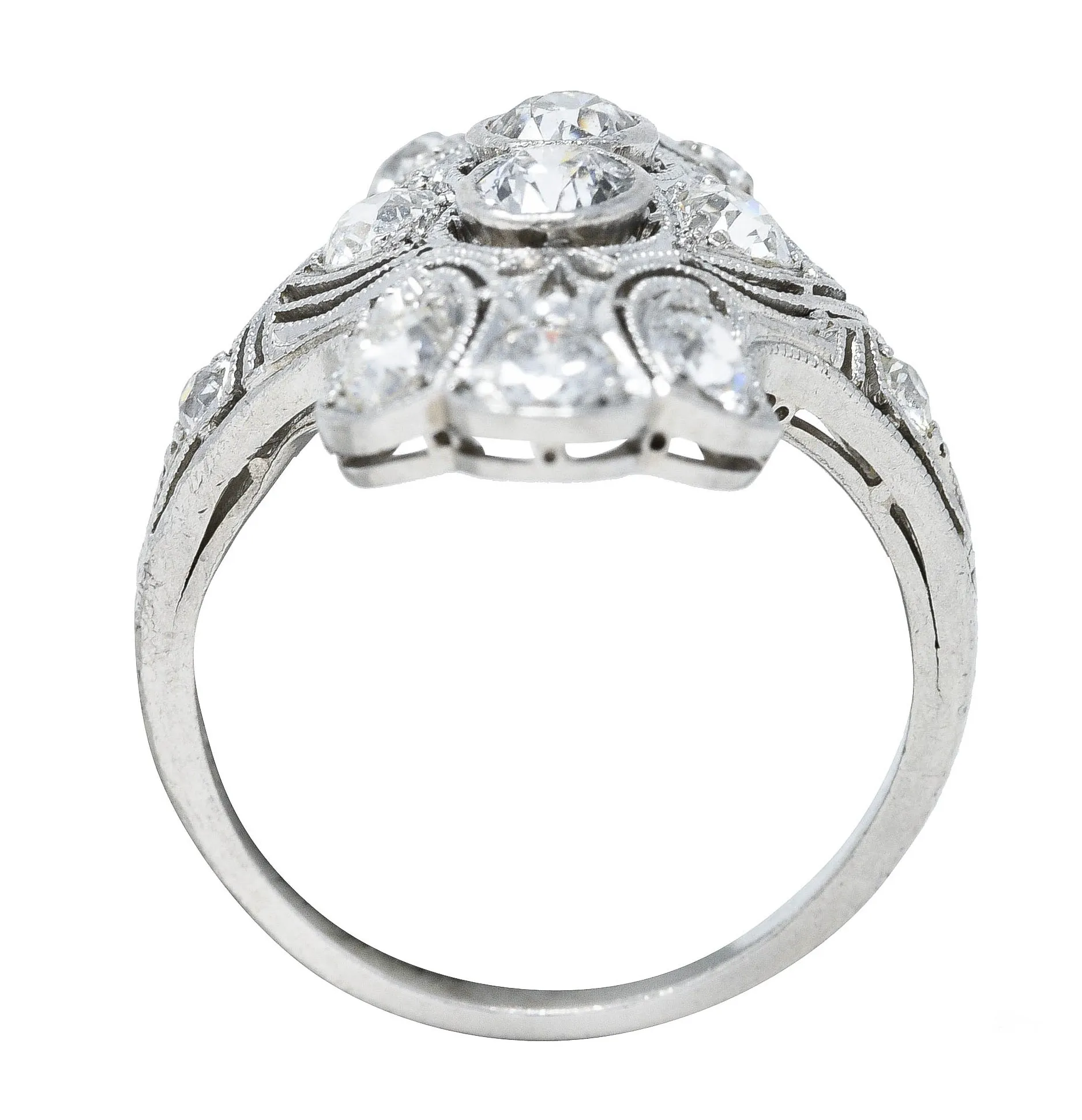 1920's Art Deco 1.50 CTW Diamond Platinum Dinner Ring