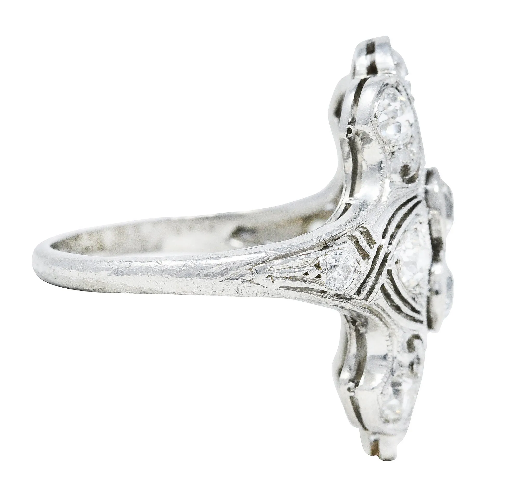 1920's Art Deco 1.50 CTW Diamond Platinum Dinner Ring