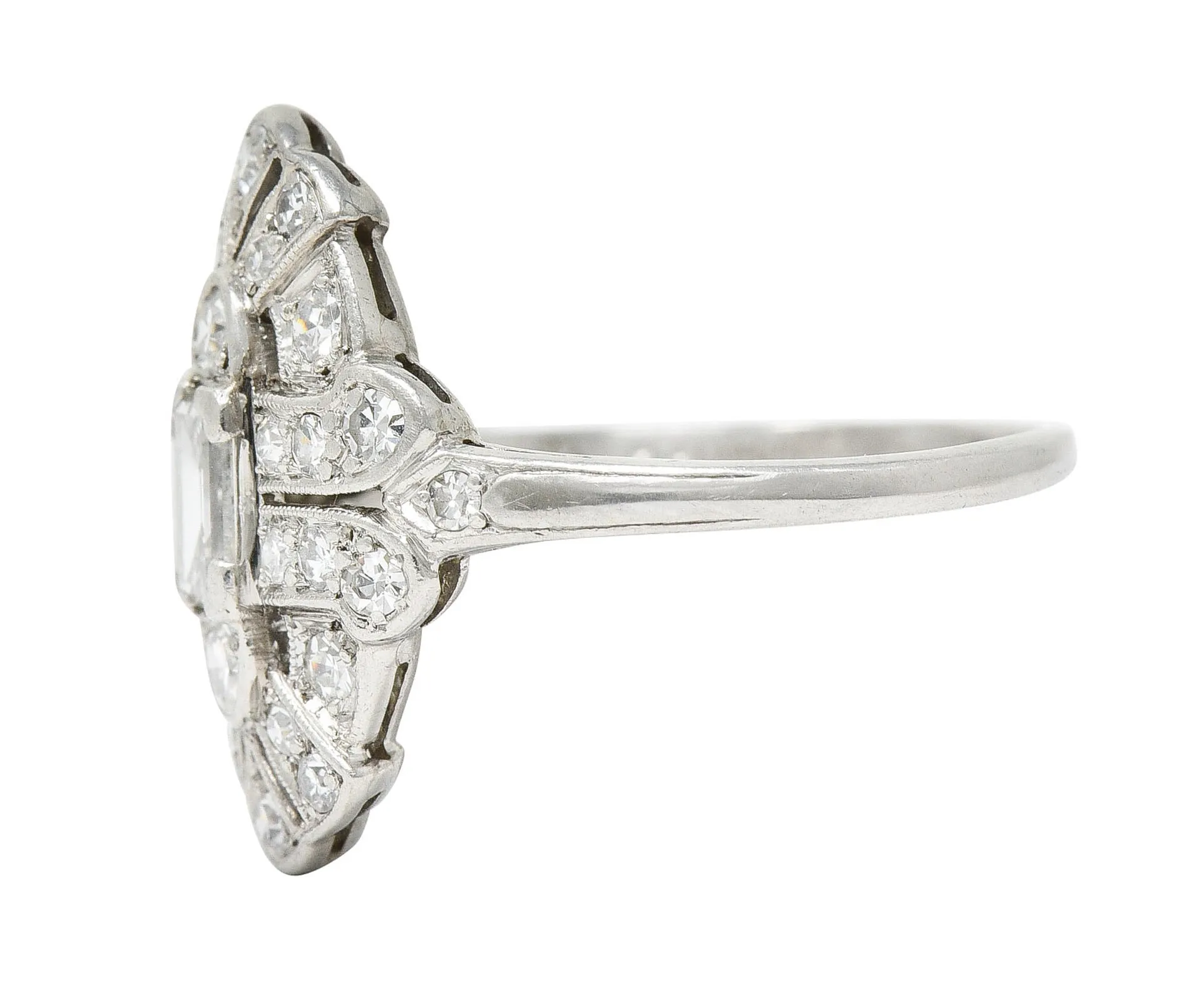 1930's Maurice Tishman Art Deco 0.75 CTW Diamond Platinum Dinner Ring