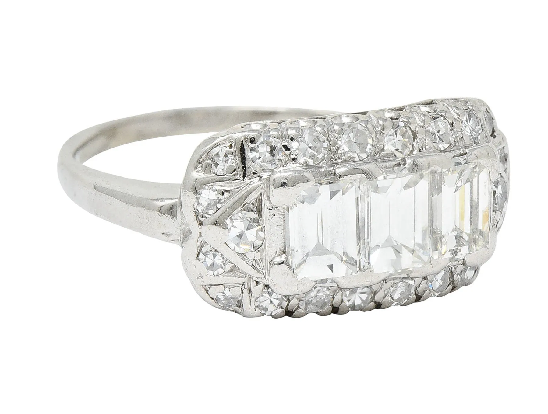 1950's Mid-Century 2.00 CTW Diamond Platinum Dinner Ring