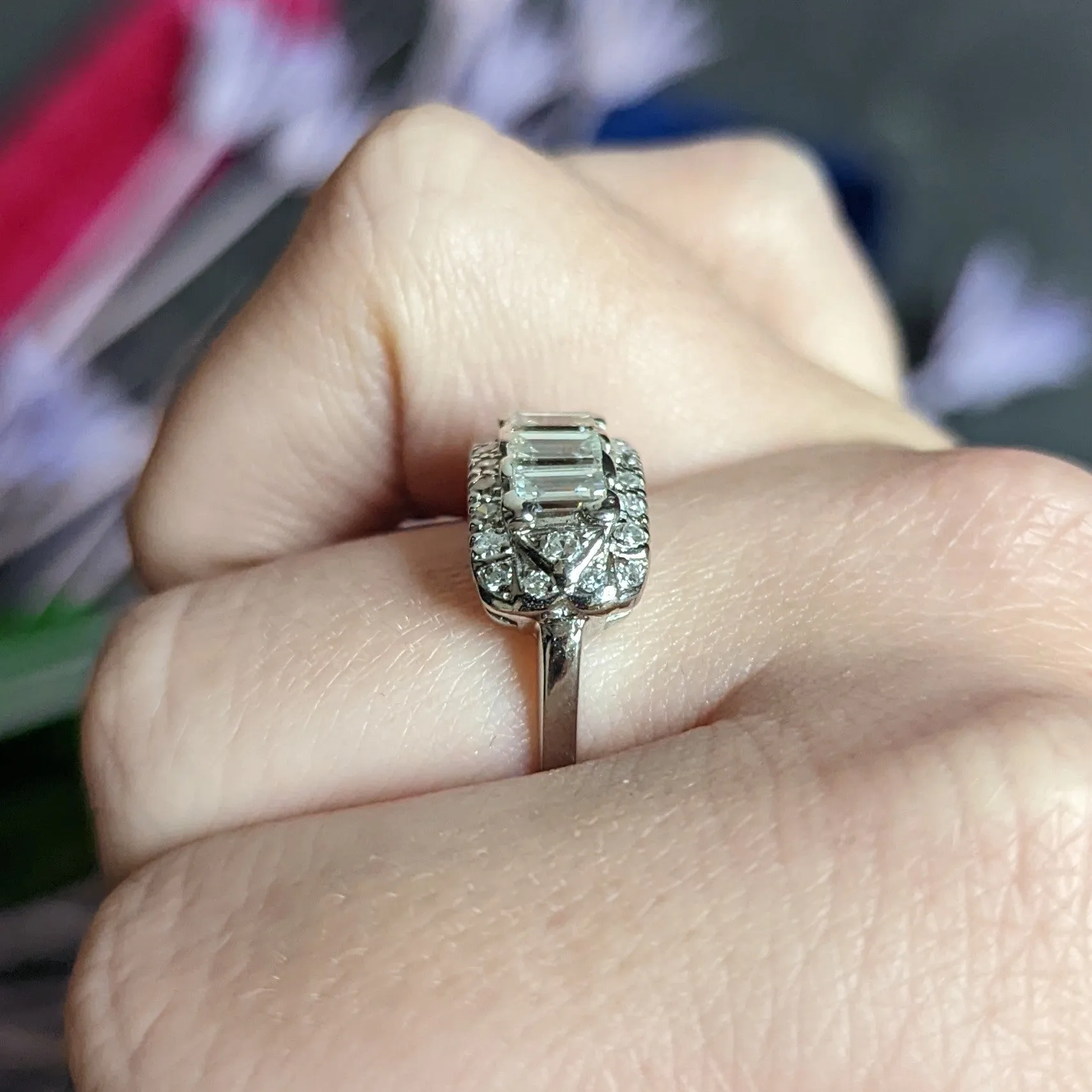 1950's Mid-Century 2.00 CTW Diamond Platinum Dinner Ring