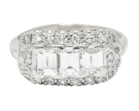 1950's Mid-Century 2.00 CTW Diamond Platinum Dinner Ring