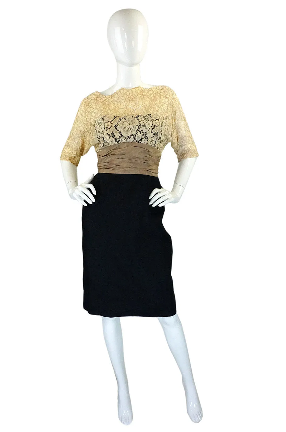 1950s Nathan Strong Silk & Lace Dress