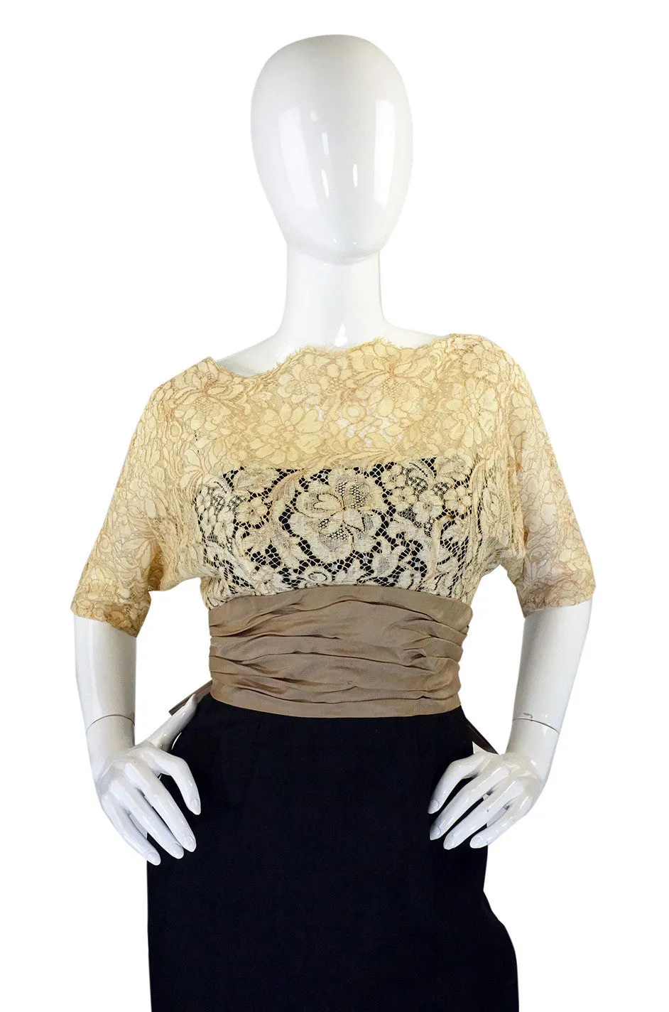 1950s Nathan Strong Silk & Lace Dress