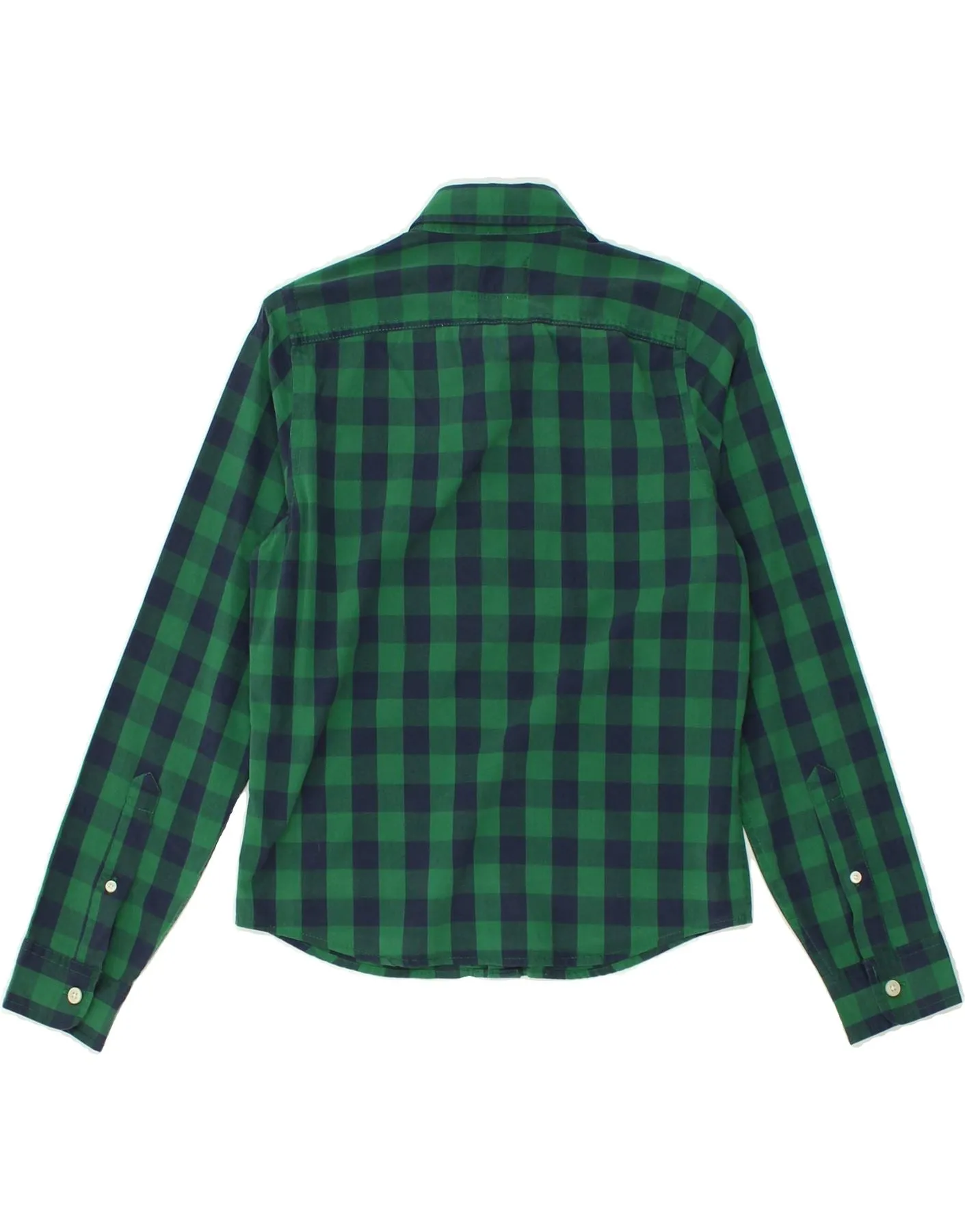 ABERCROMBIE & FITCH Boys Muscle Shirt 8-9 Years Medium Green Gingham