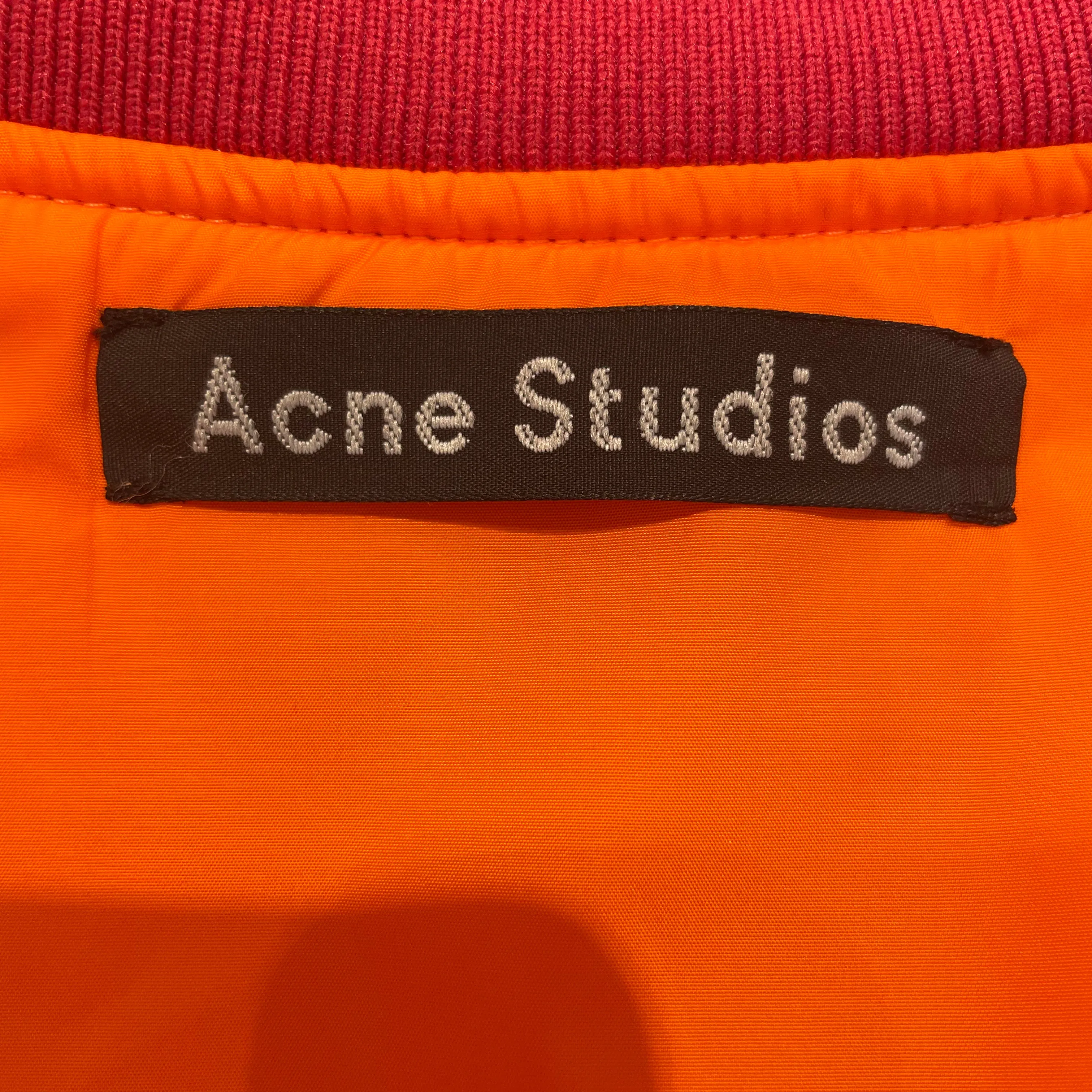 Acne Studios/Blouson/L/Nylon/RED/No Collar/reversable orange inside