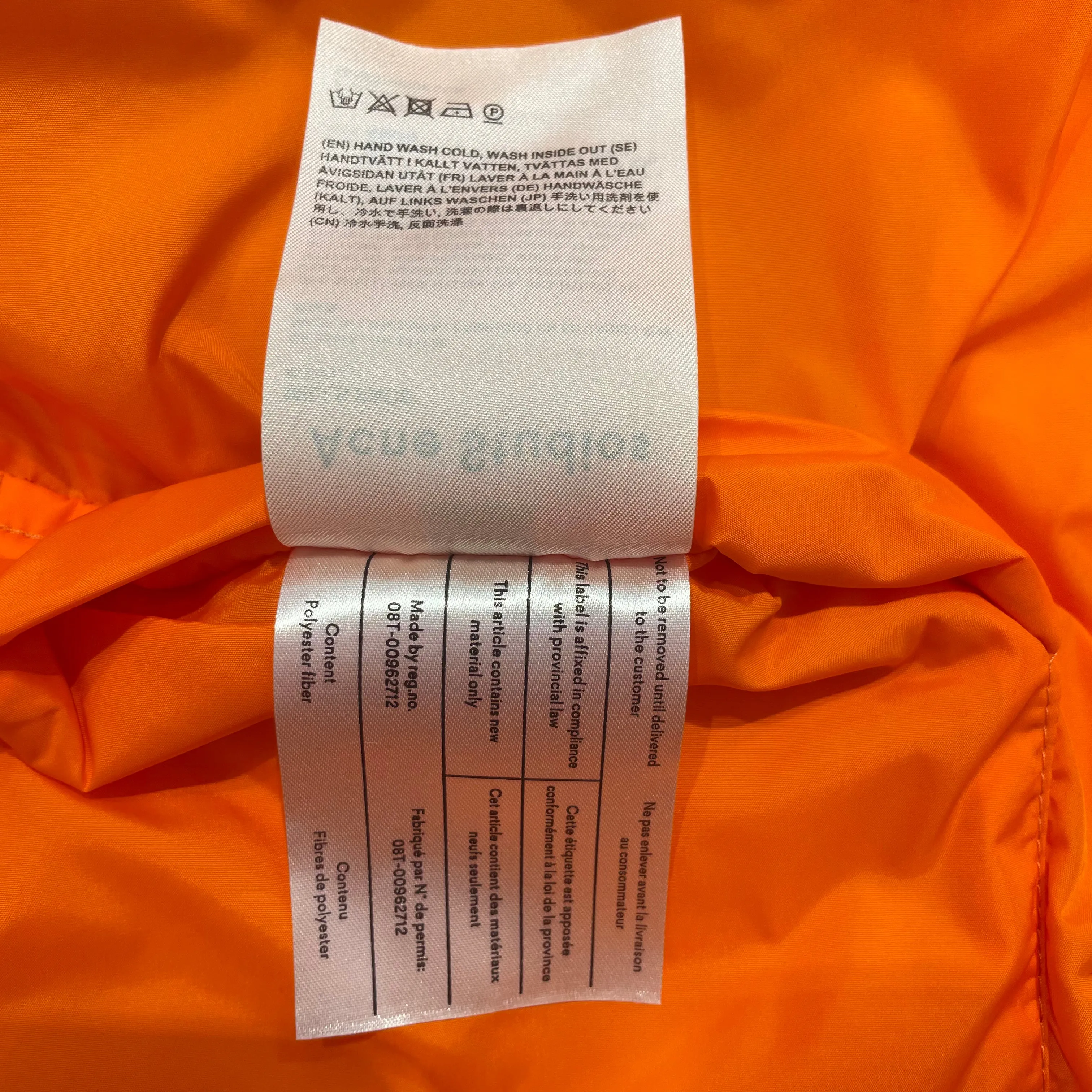 Acne Studios/Blouson/L/Nylon/RED/No Collar/reversable orange inside