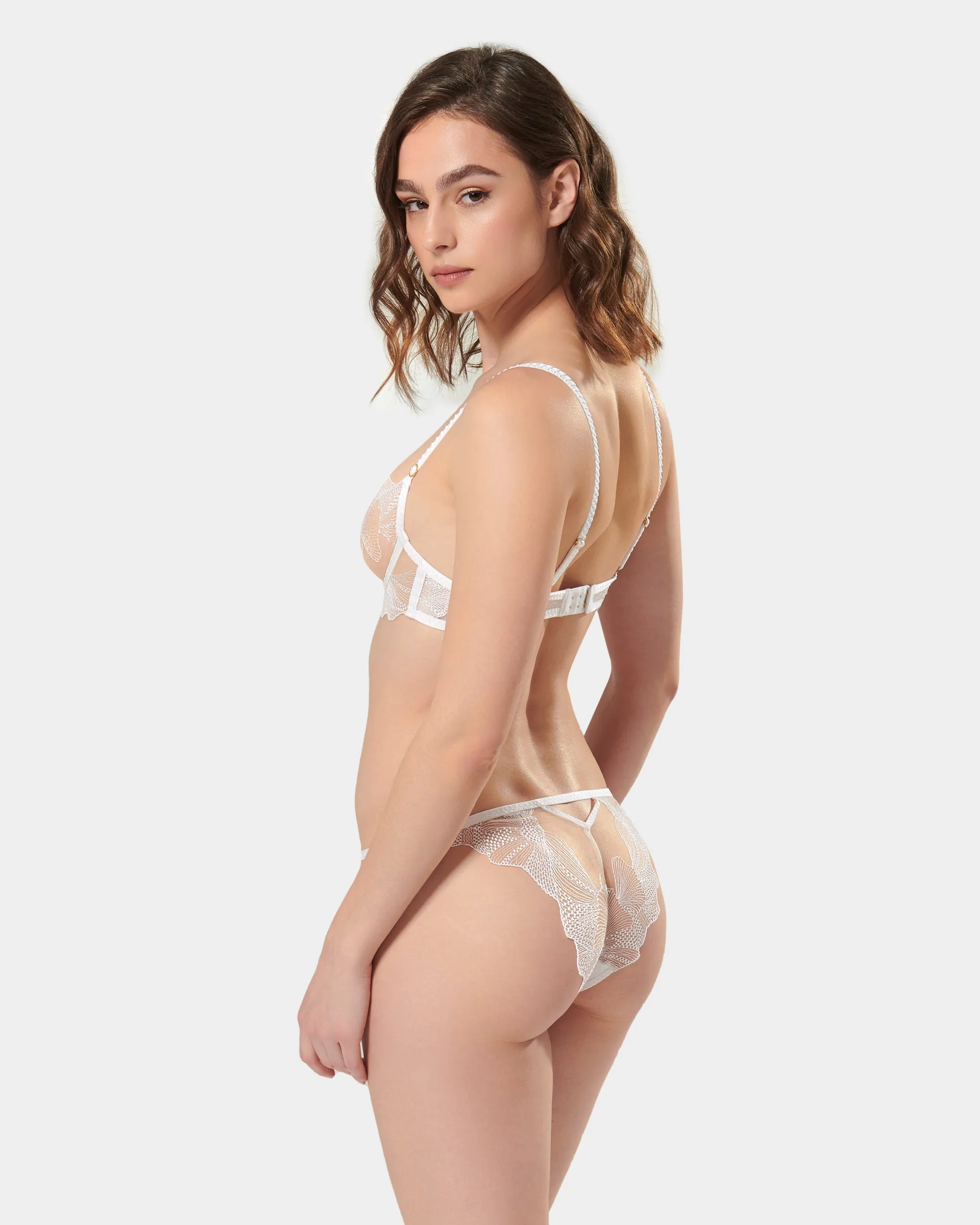 Adeline Wired Bra White/Sheer