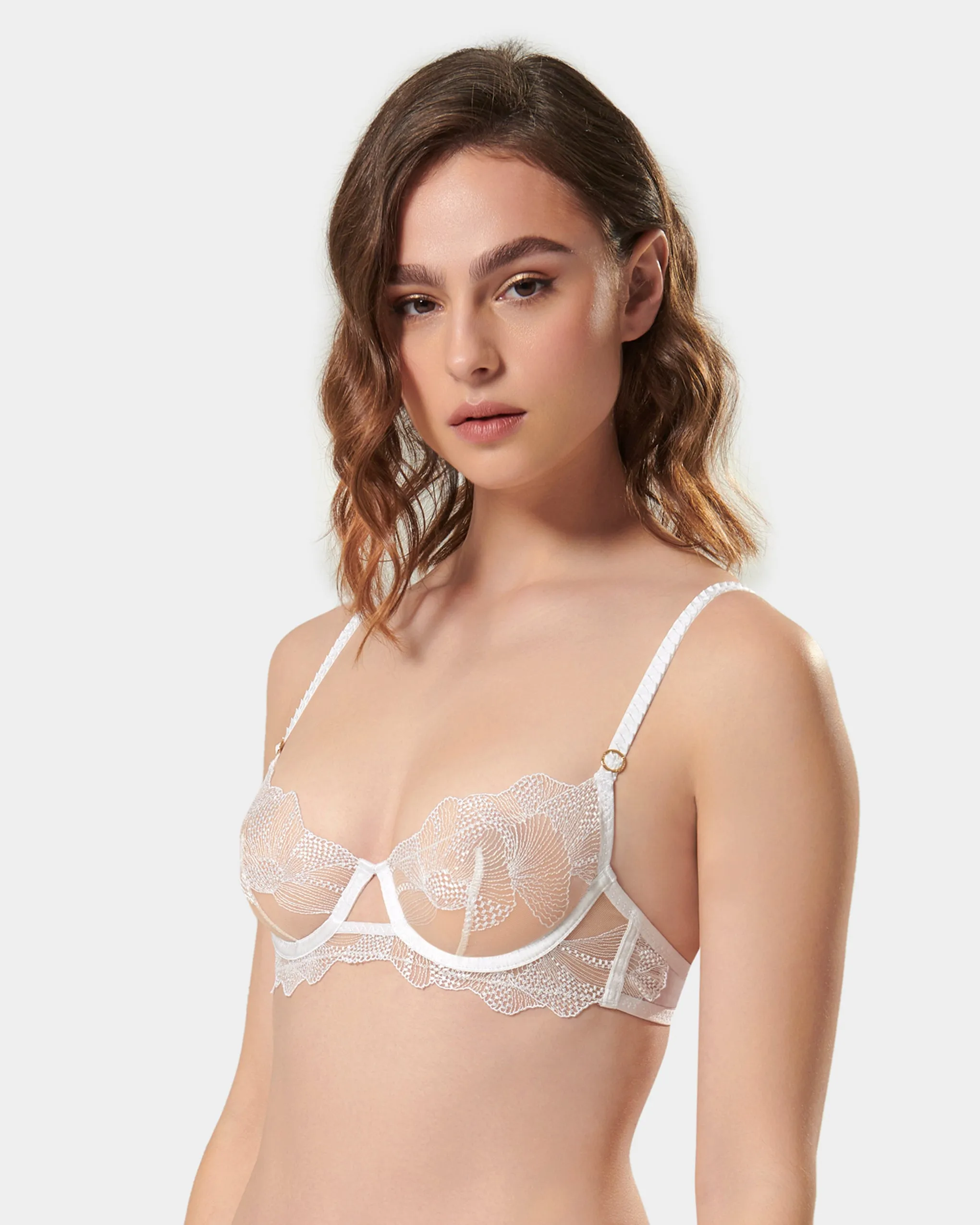 Adeline Wired Bra White/Sheer