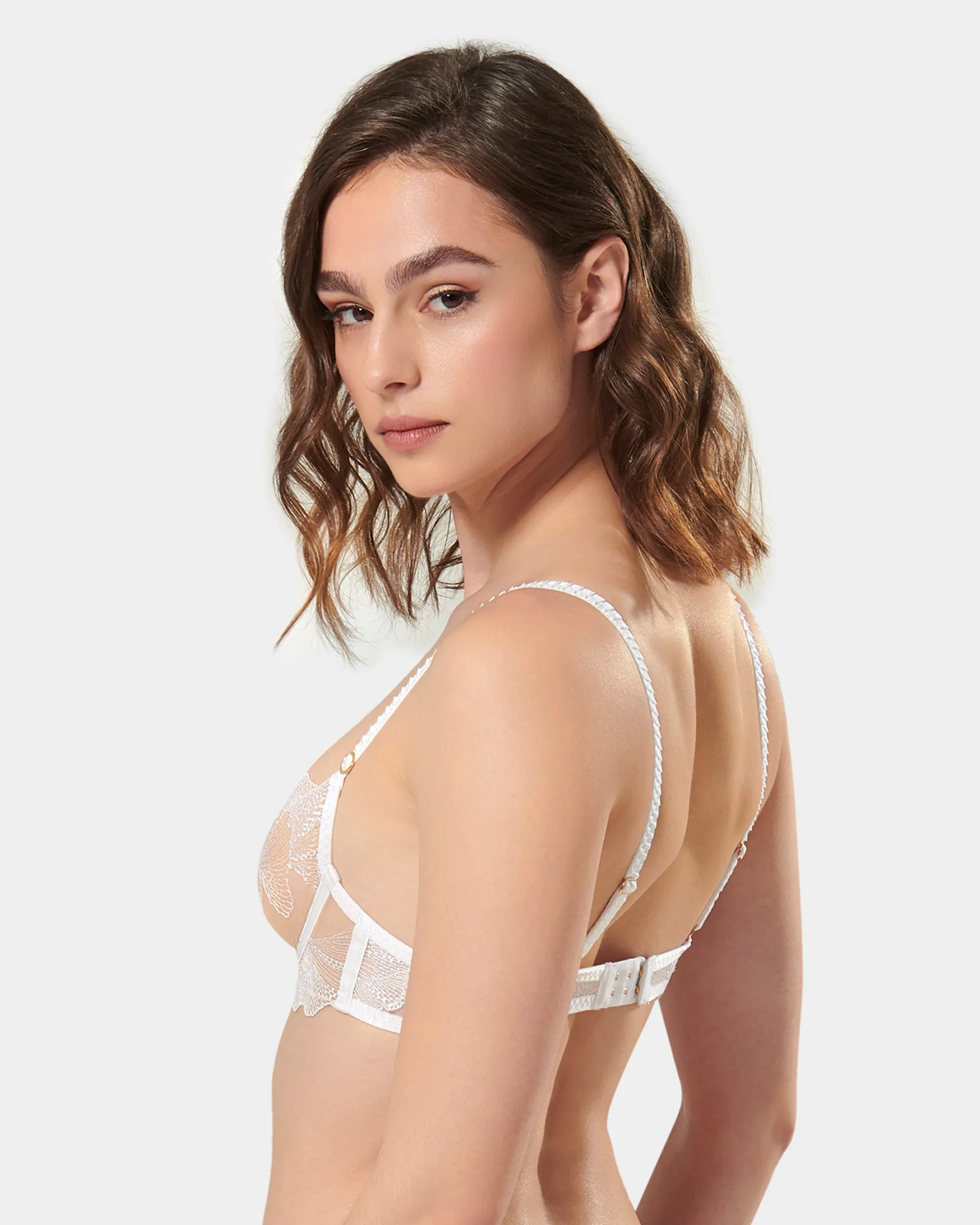 Adeline Wired Bra White/Sheer