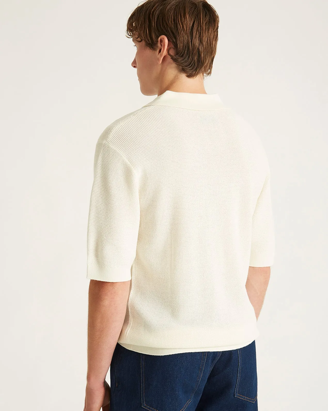 Alex Merino Wool Open Placket Polo