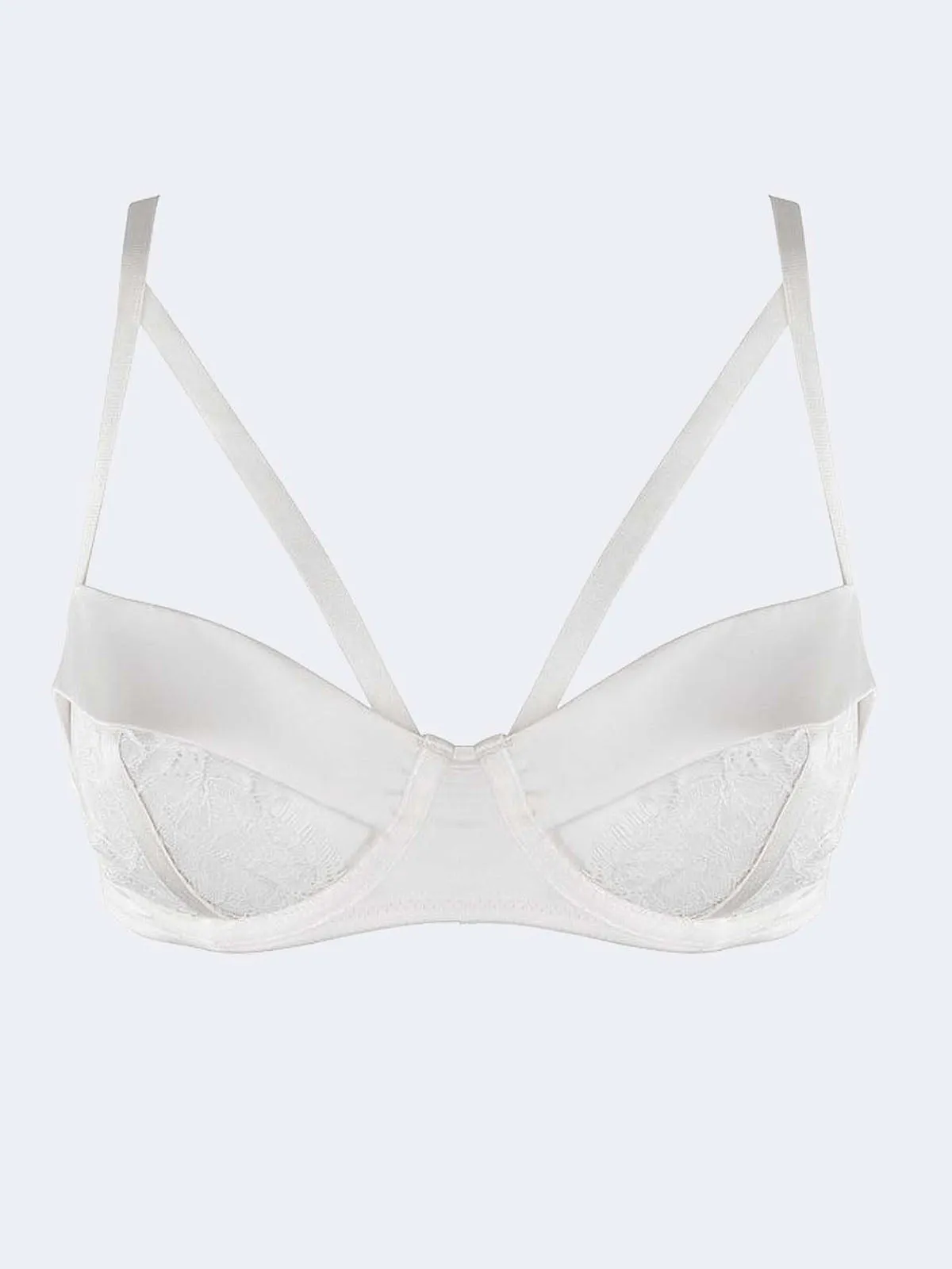 Alexa Ivory Open Cup Satin Bra