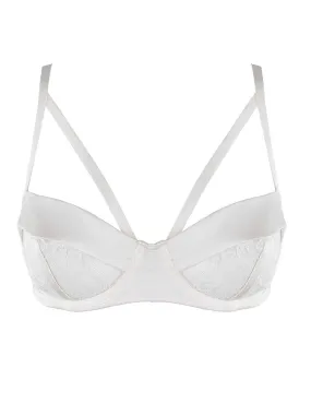 Alexa Ivory Open Cup Satin Bra