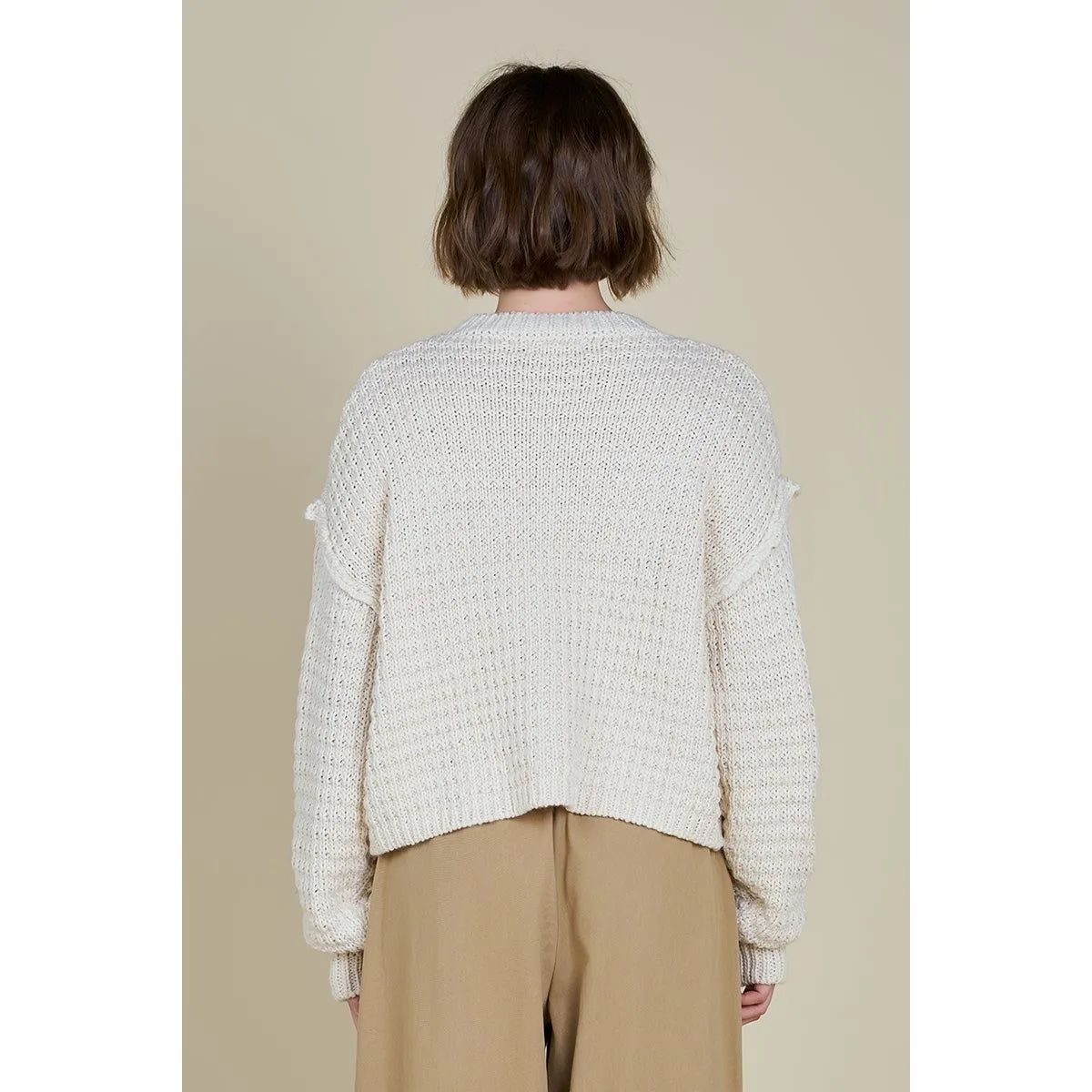 Annabel Grade and Gather Cable Front Crop Sweater