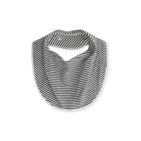 Baby Bib in Nearly Black / Cream Stripe by Gray Label