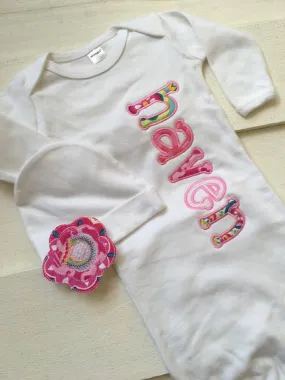 Baby Layette Gown Applique Set