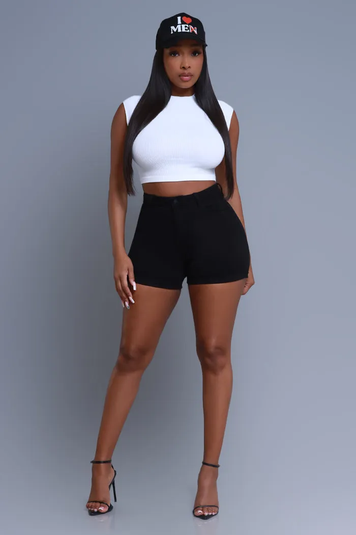 Be For Real Ribbed Crop Top - White