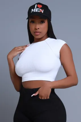 Be For Real Ribbed Crop Top - White