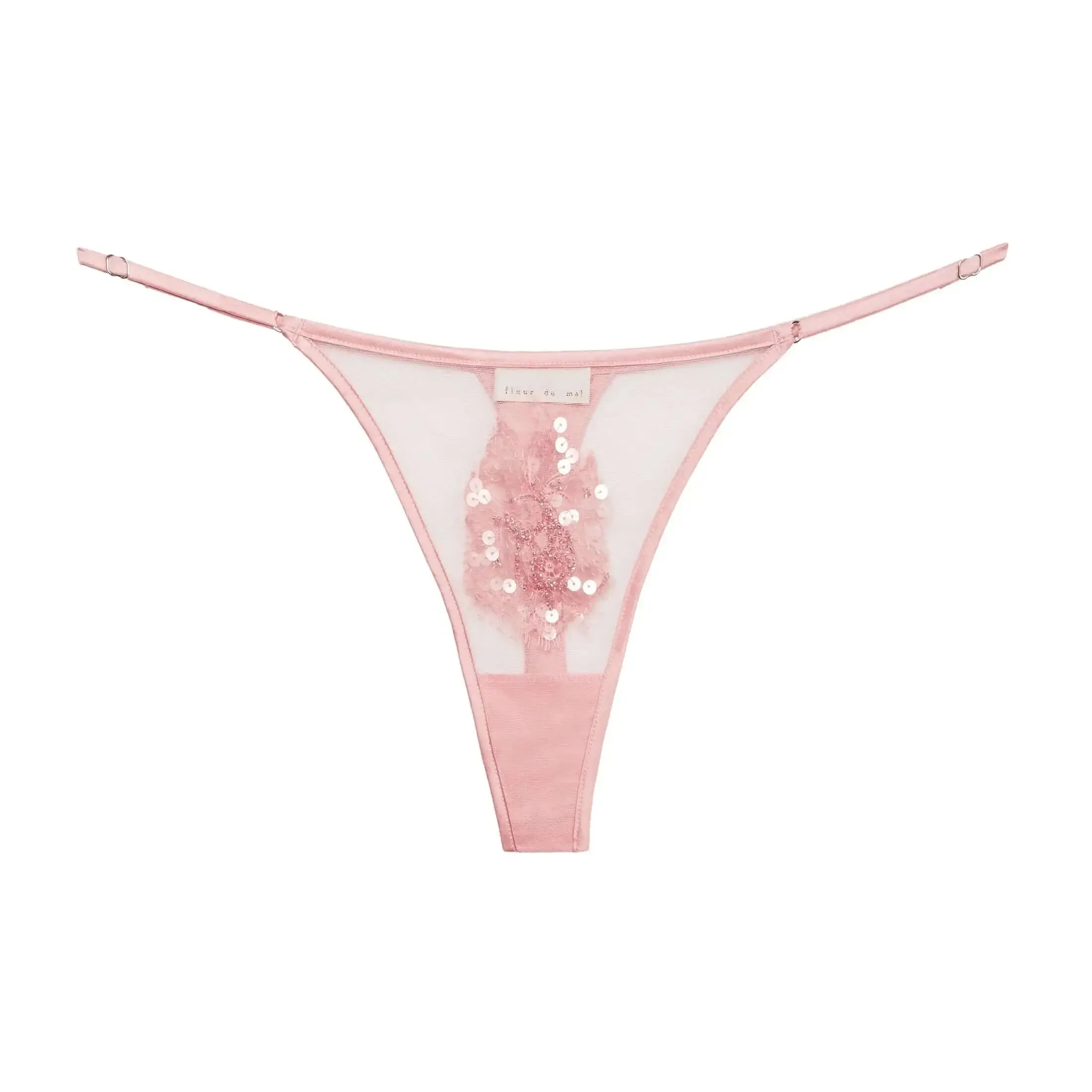 Beaded Applique Thong