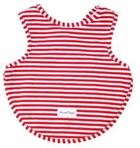 Bib - Arm holes back fastening - Red& White Stripe