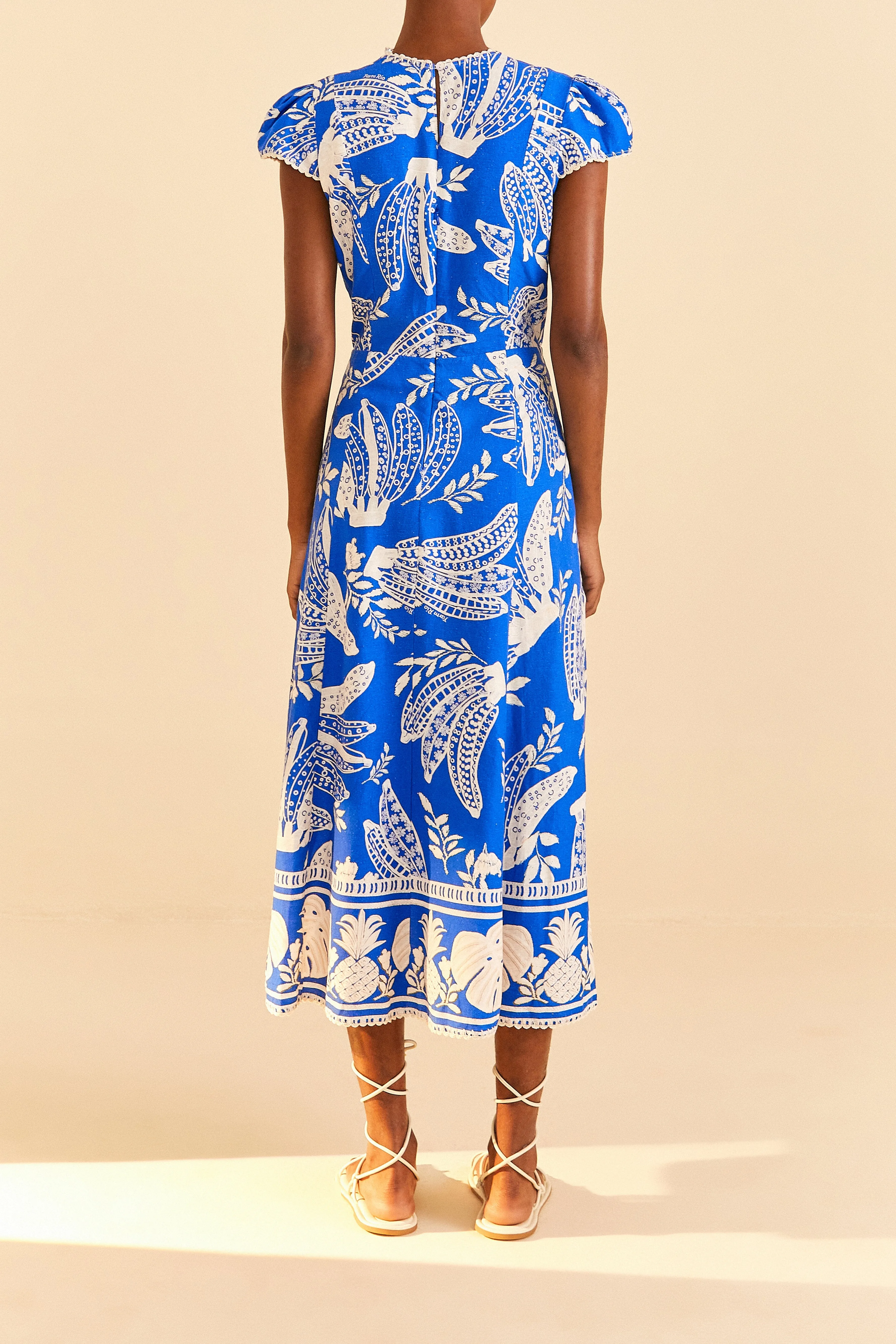 Blue Lace Banana Midi Dress