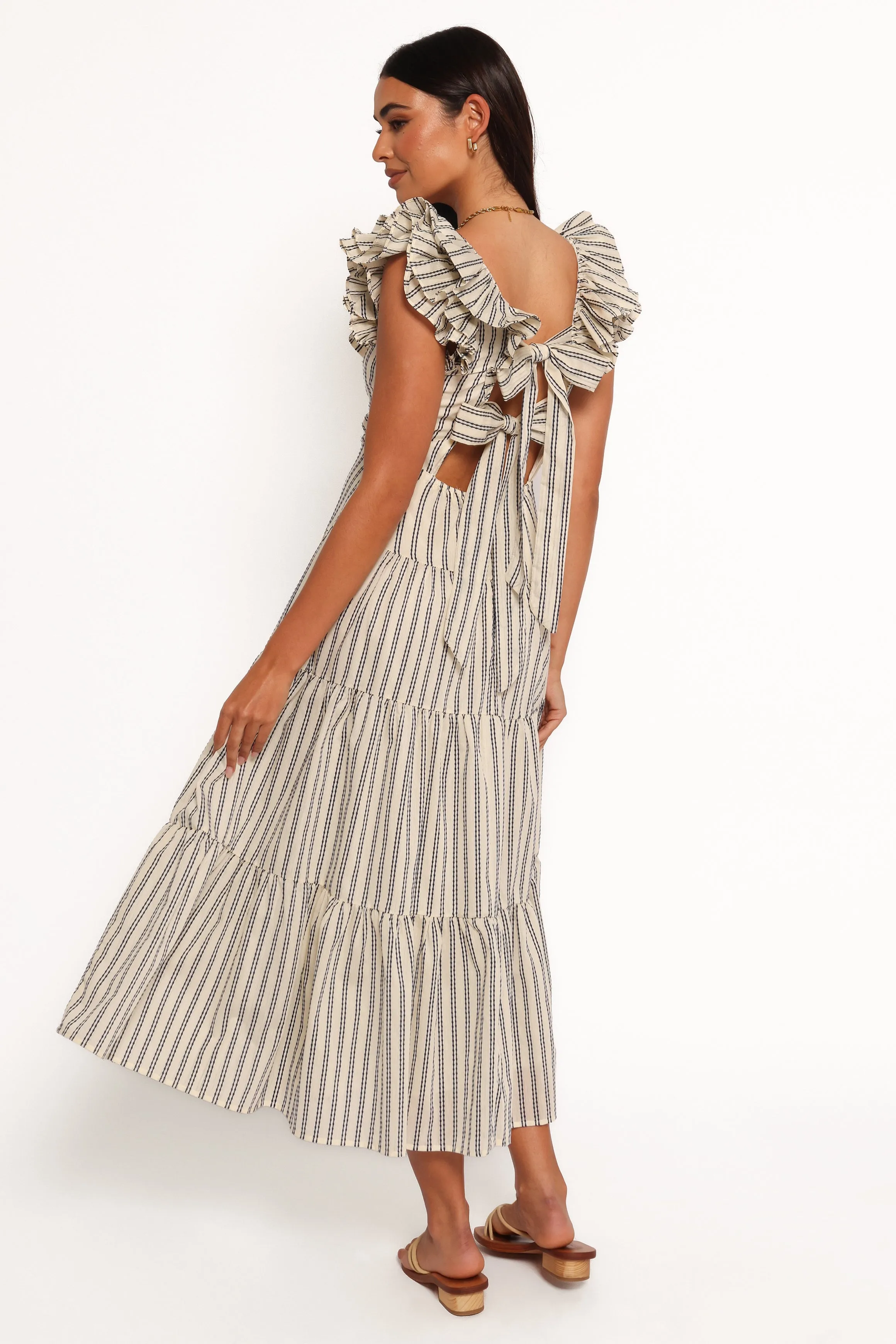 Bobbie Midi Dress - Neutral Stripe