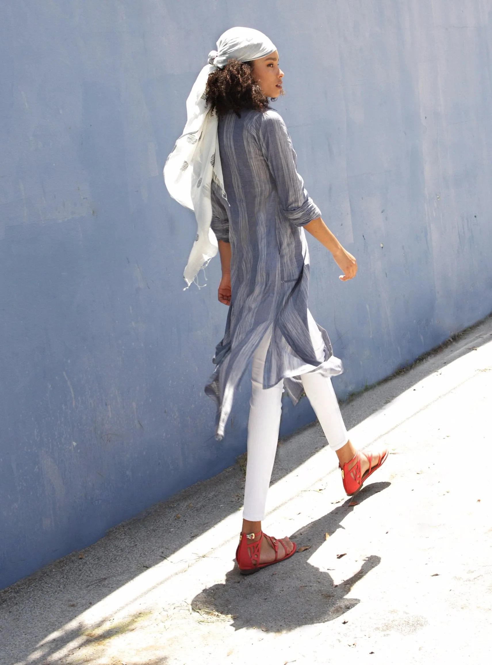 Brushstroke Denim Shirt Dress