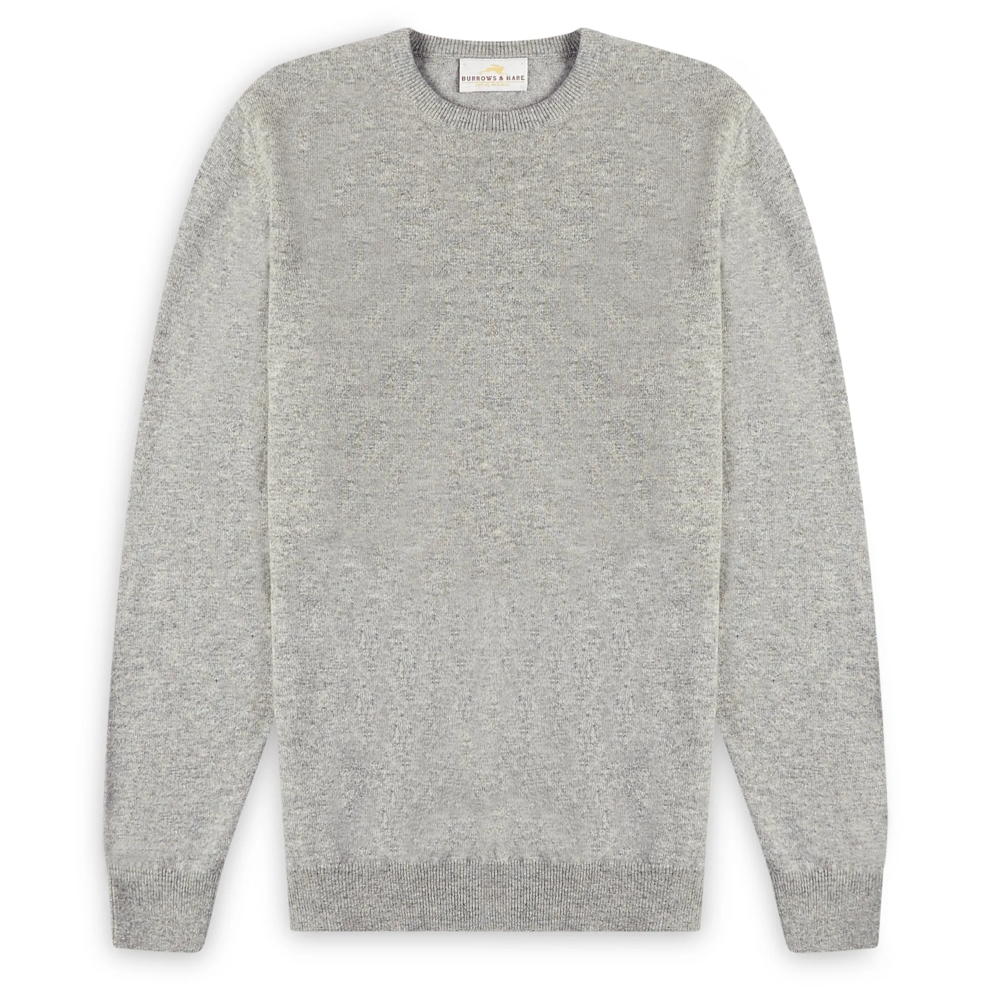 Burrows & Hare Scottish Lambs Wool Crew Neck Jumper - Silver