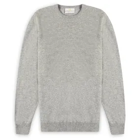 Burrows & Hare Scottish Lambs Wool Crew Neck Jumper - Silver