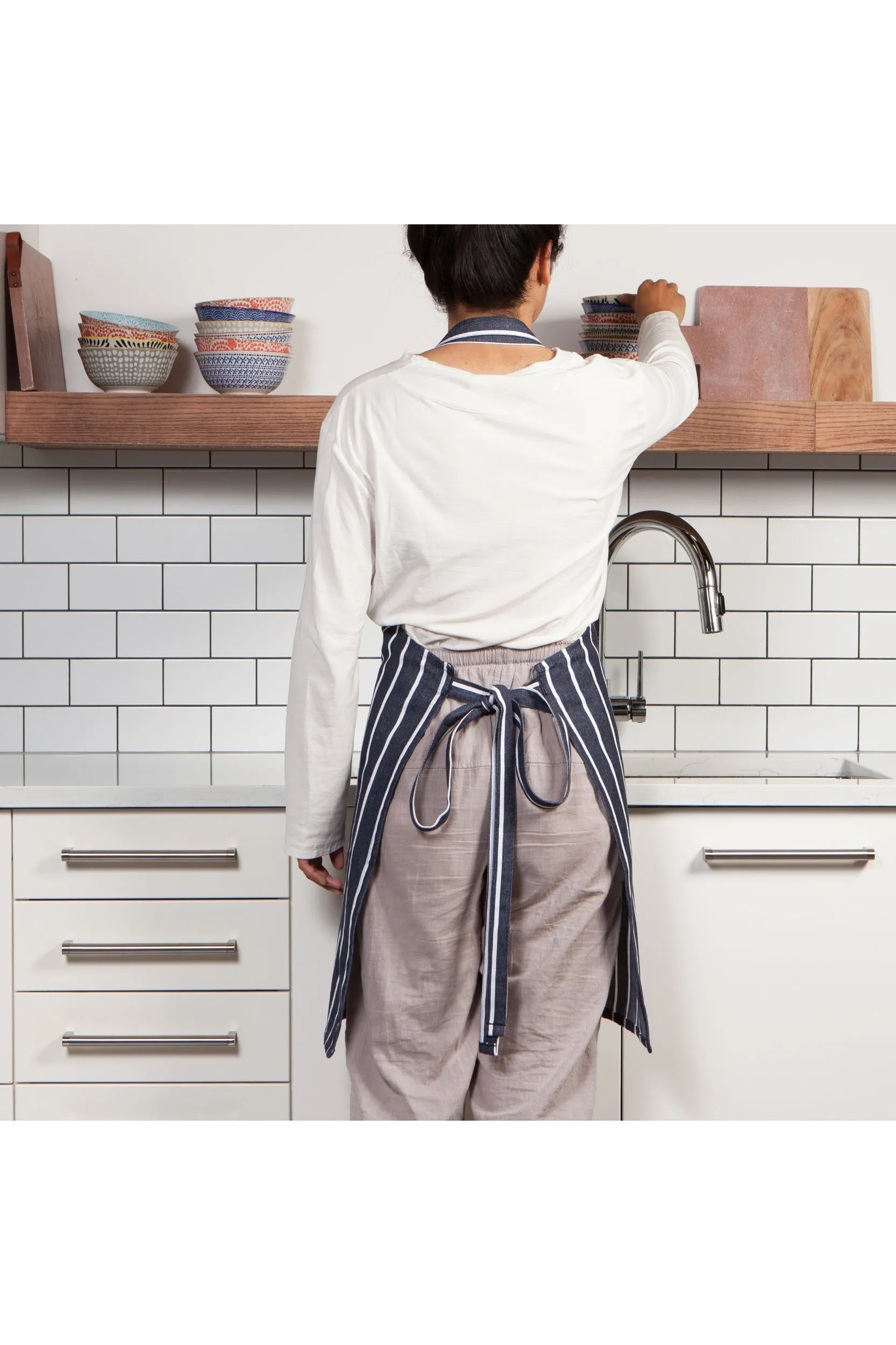 Butcher Stripe Modern Apron