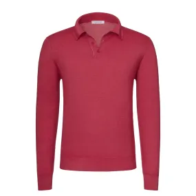 Cashmere and Silk Sweater Polo Shirt in Lollipop