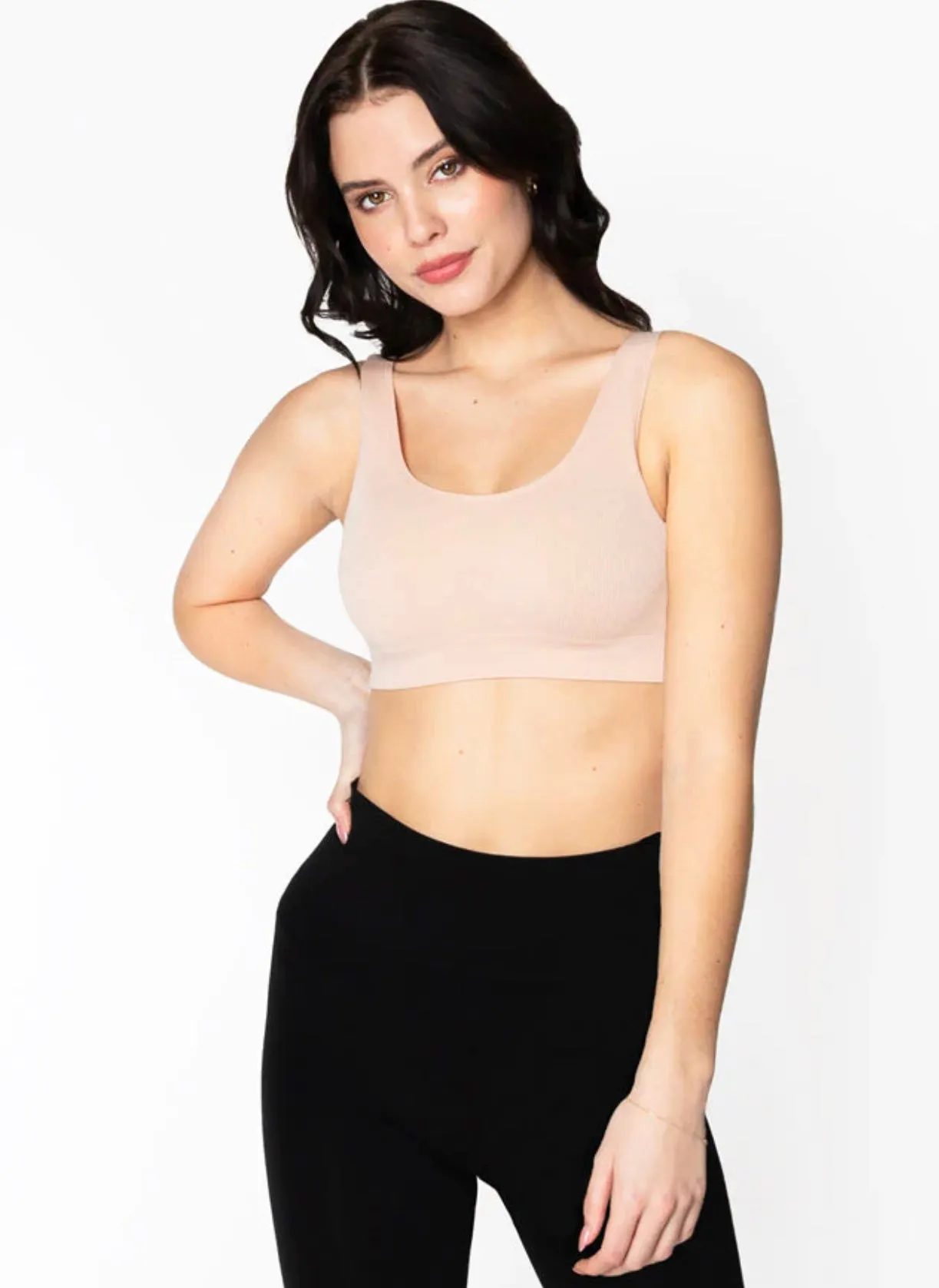 C'EST MOI BAMBOO BACK V RIBBED BRALETTE