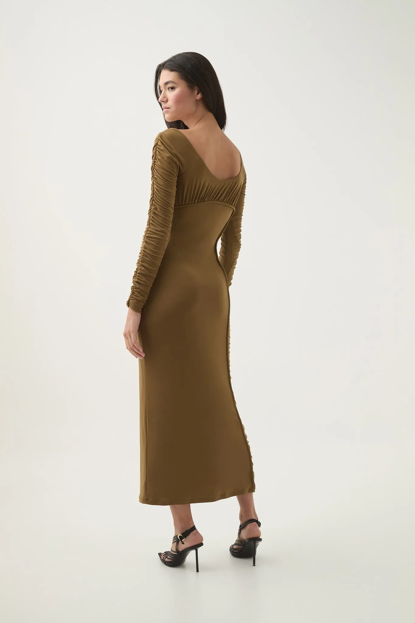 Cini Gathered Midi Dress