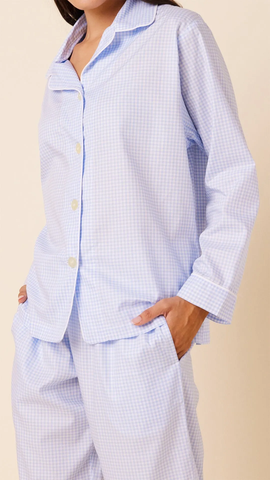 Classic Gingham Luxe Pima Pajama - Blue