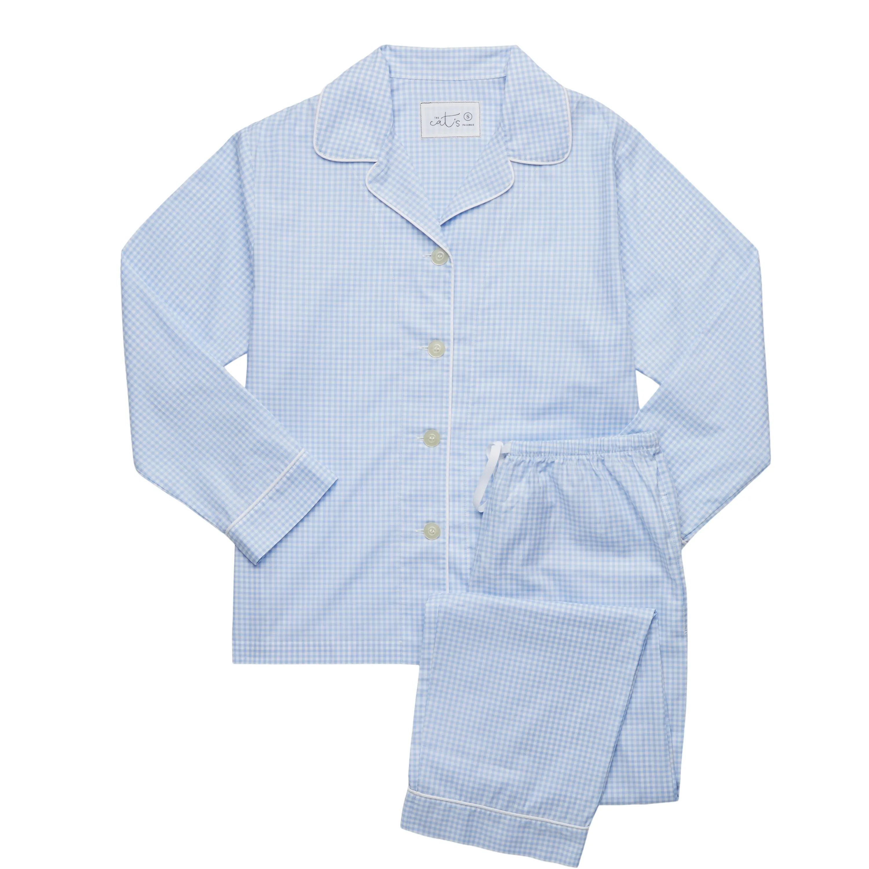 Classic Gingham Luxe Pima Pajama - Blue