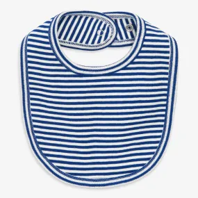 Clearance baby organic snap bib in mini stripe