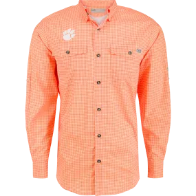 Clemson Frat Gingham Long Sleeve Shirt