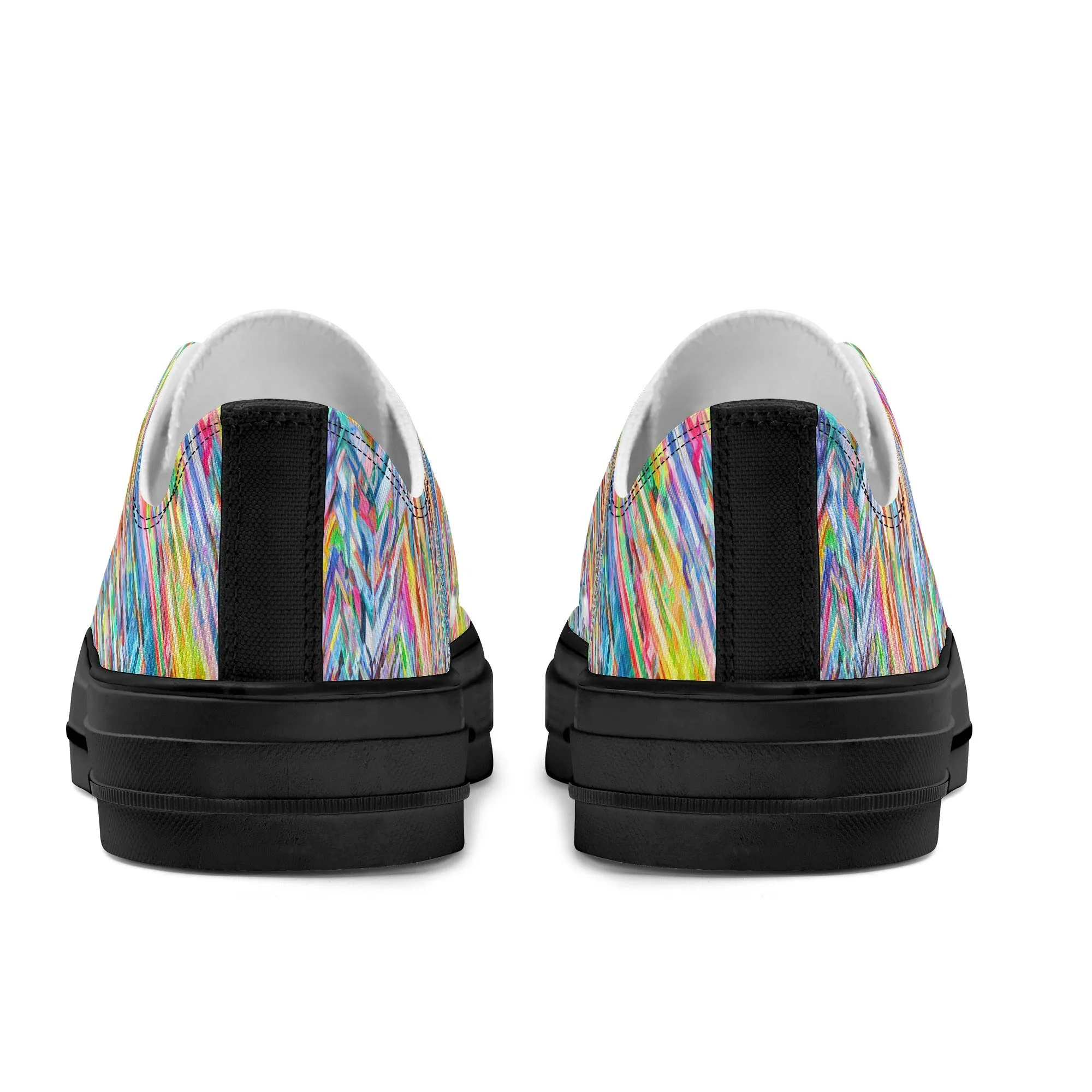 Colorful Herringbone Pattern - Womens Classic Low Top Canvas Shoes for Footwear Lovers