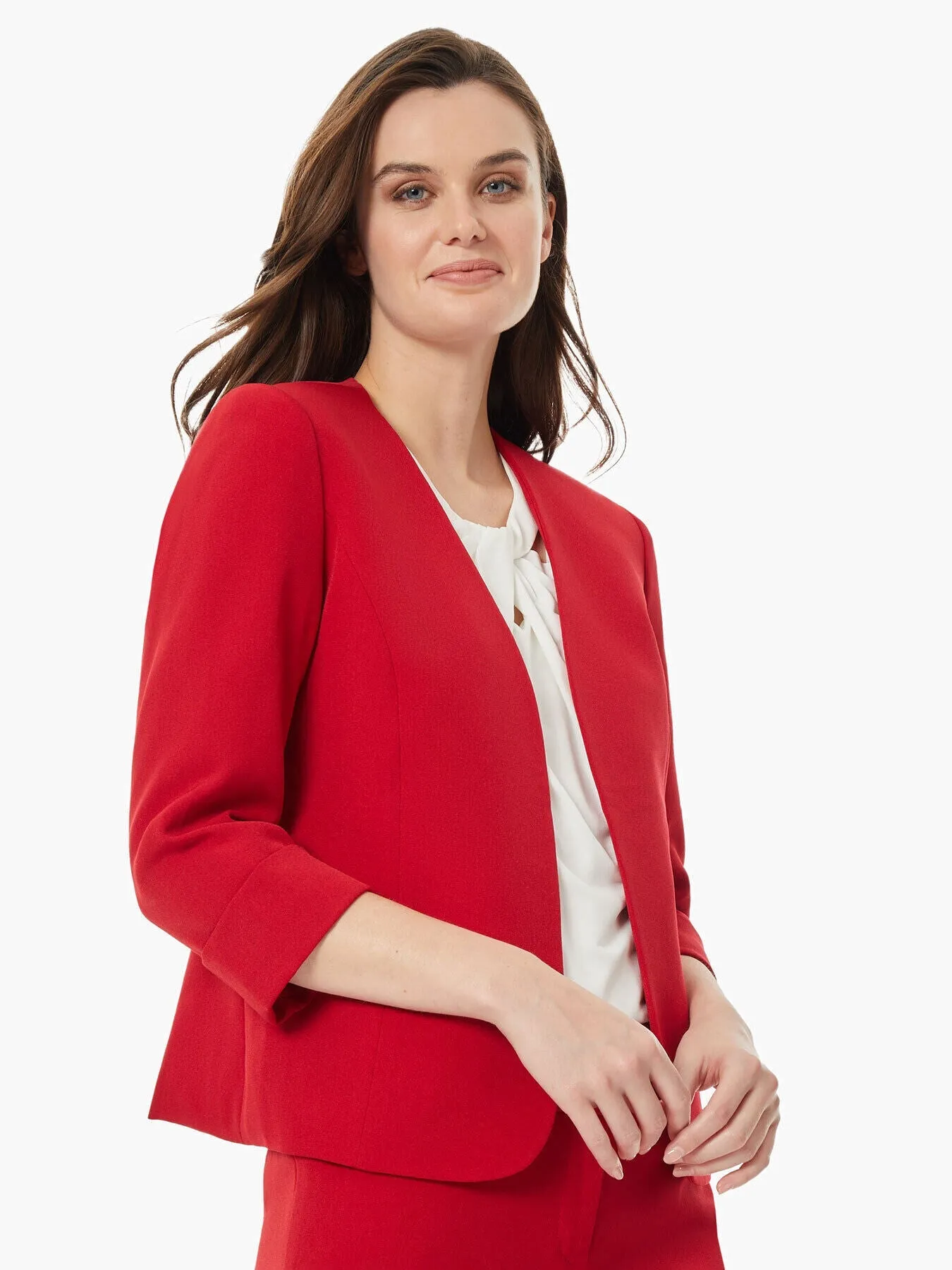 Crepe Open Front Blazer