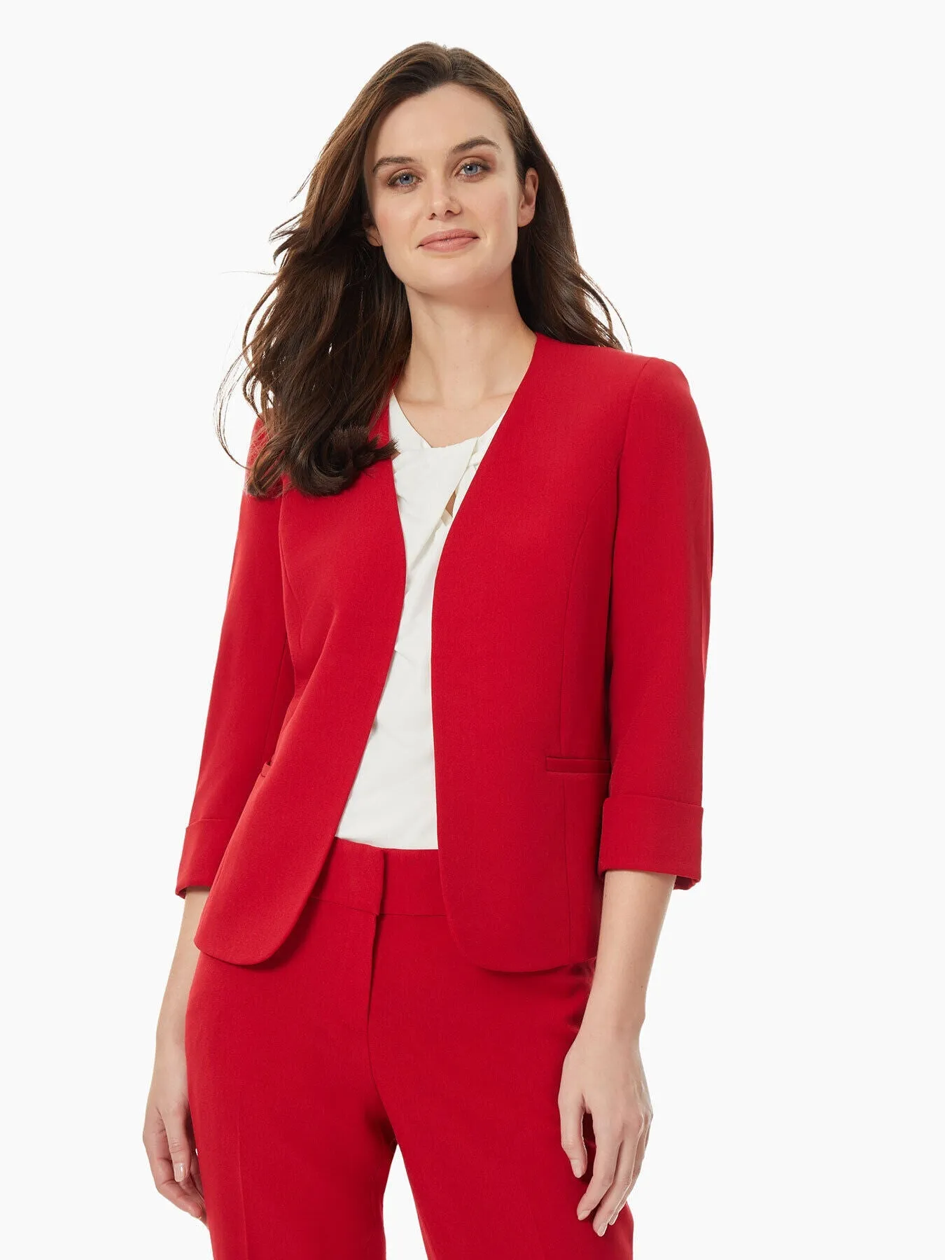 Crepe Open Front Blazer