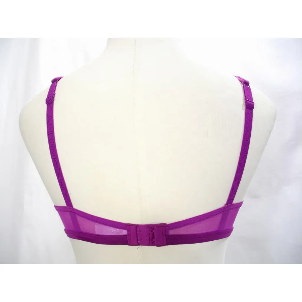 DKNY 453142 Brigitte Mesh Overlay Contour T-Shirt Underwire Bra 36B Purple