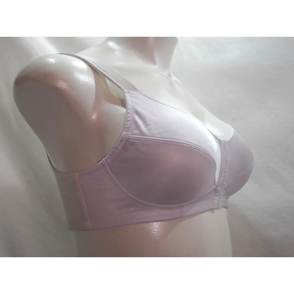 Dynashape Intima 6696 Satin Front Close Wire Free Posture Bra 36B White