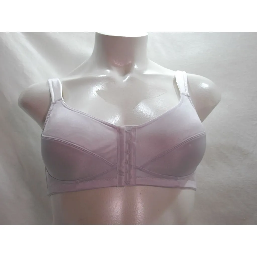 Dynashape Intima 6696 Satin Front Close Wire Free Posture Bra 36B White