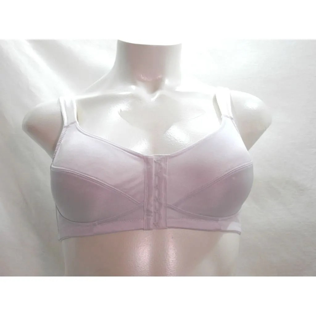 Dynashape Intima 6696 Satin Front Close Wire Free Posture Bra 36B White