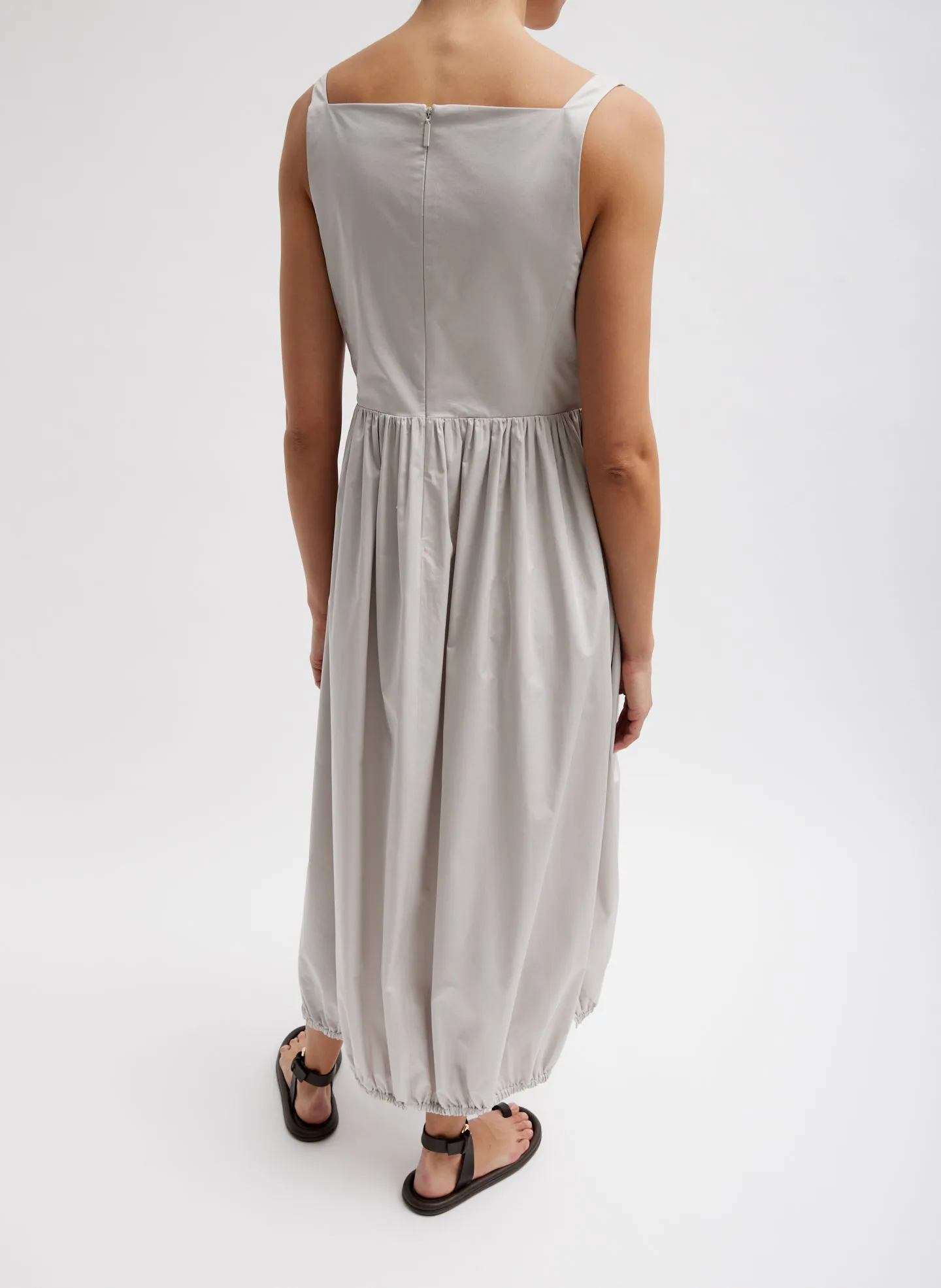 Eco Poplin Square Neck Sculpted Dress