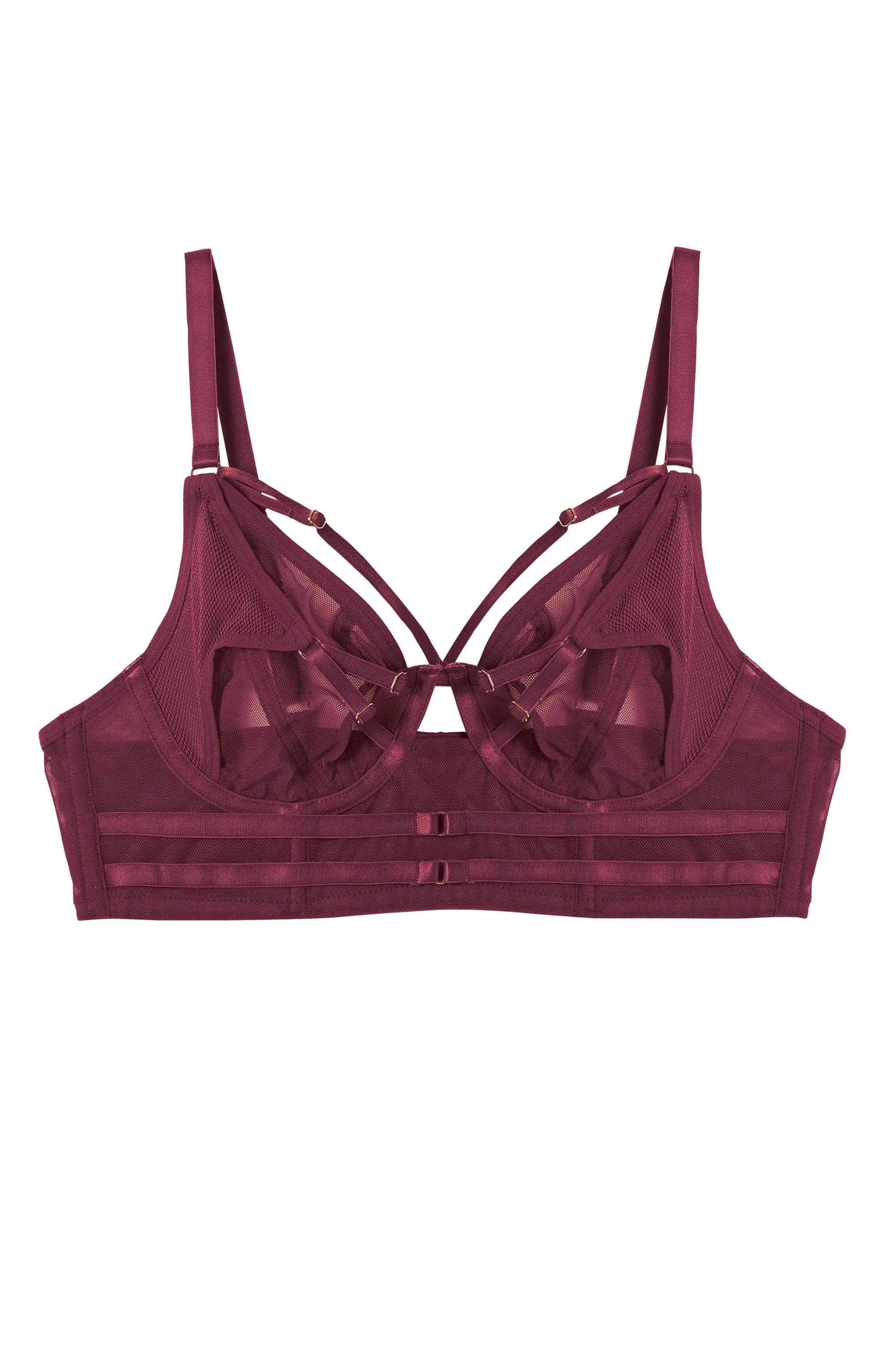 Eddie Wine Crossover Balconette Bra