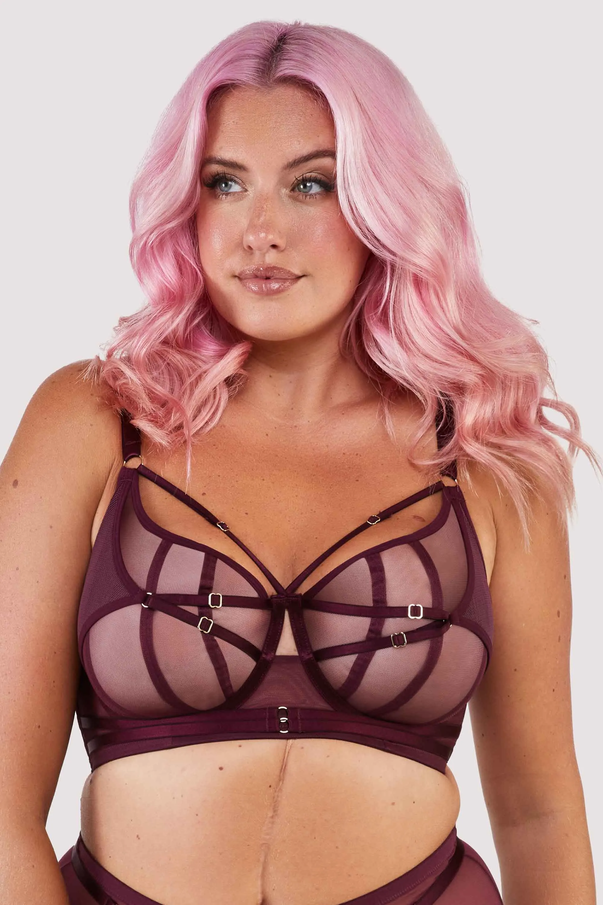 Eddie Wine Crossover Balconette Bra