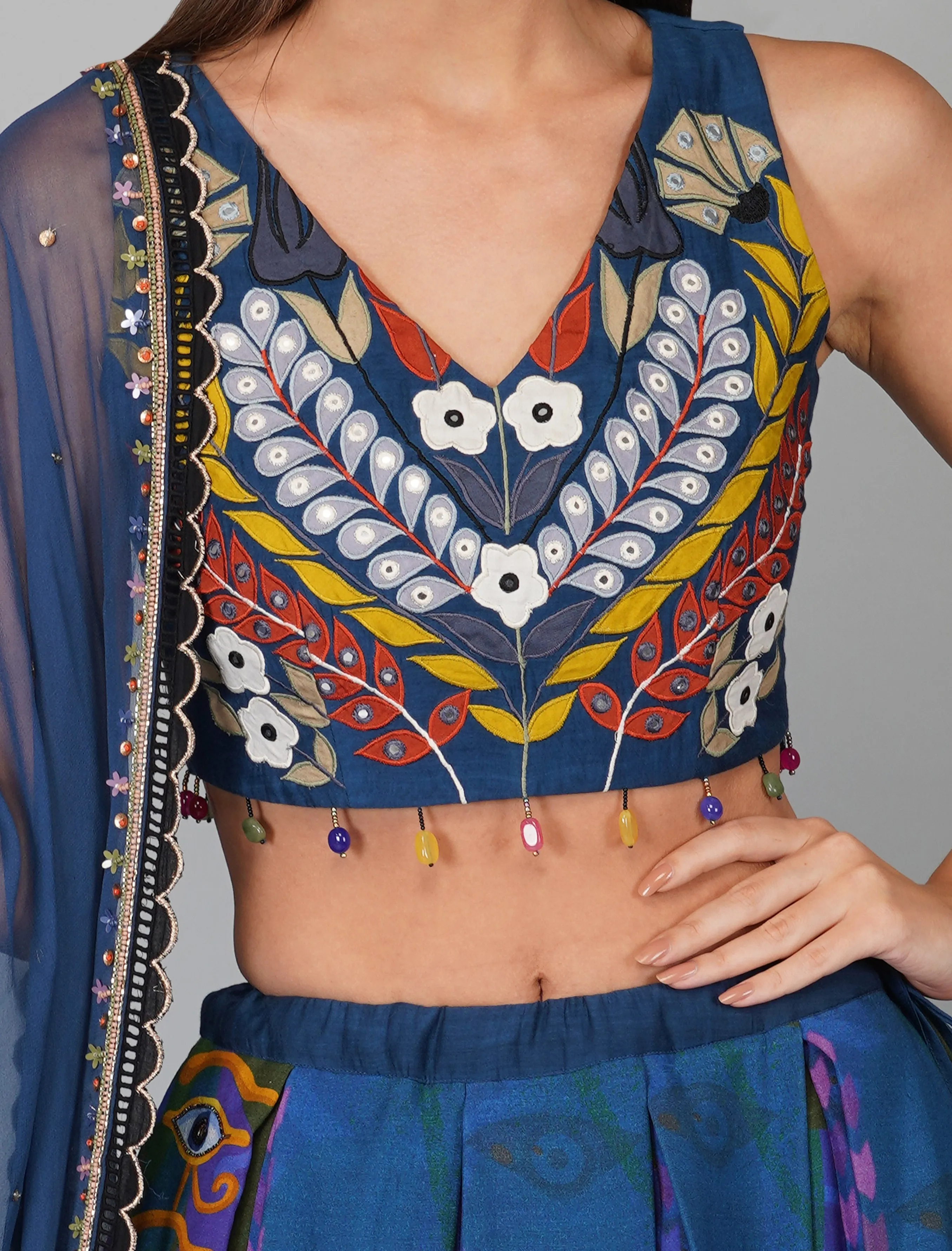 EGYPTIAN PRINT LEHENGA SET