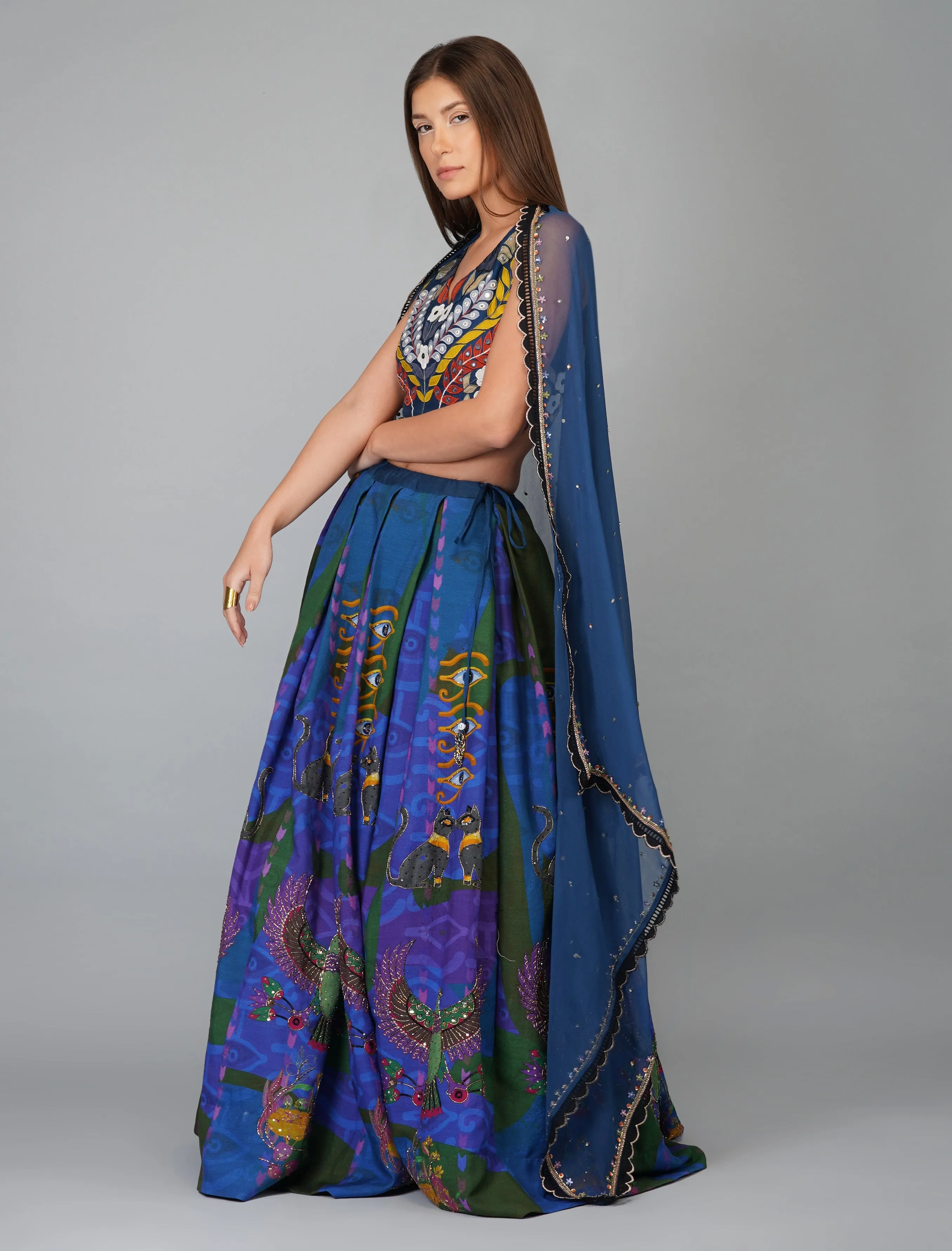 EGYPTIAN PRINT LEHENGA SET